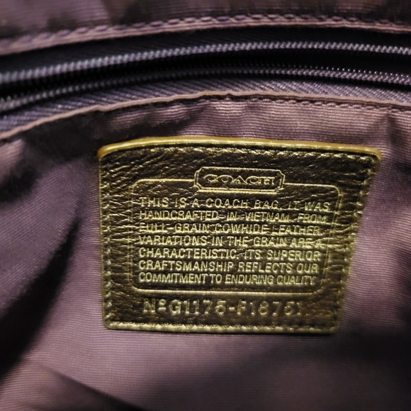 Coach - Vintage Gold with Purple Lining, 9x15x4 - Picture 11 of 11
